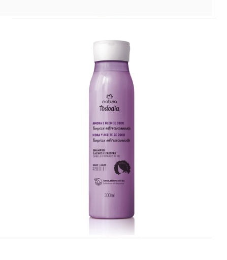 Shampoo rizos y afros Tododia mora y aceite de coco